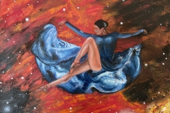 Ballet dancer with blue dress